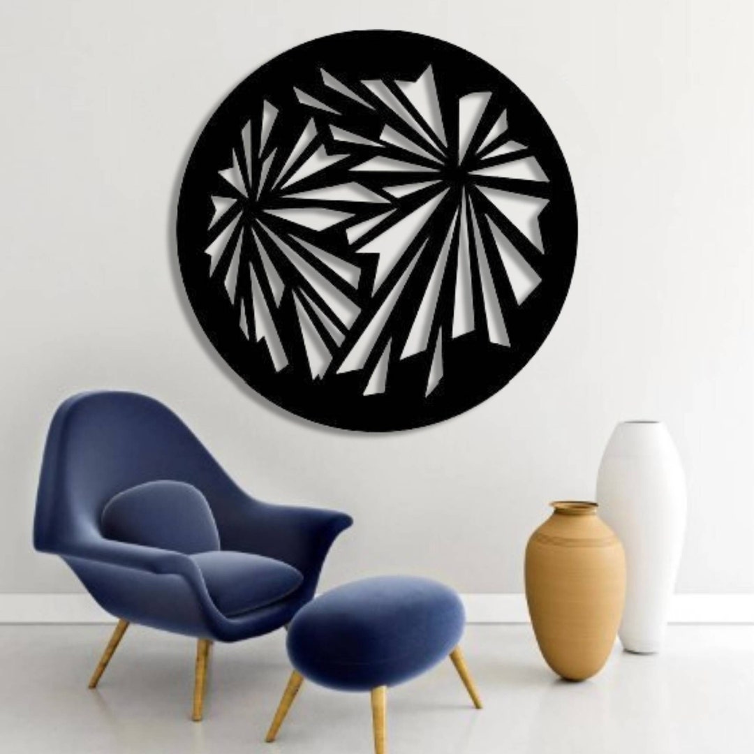 Circular Metal Wall Sculptureunique Wall Decoabstract Wall Etsy