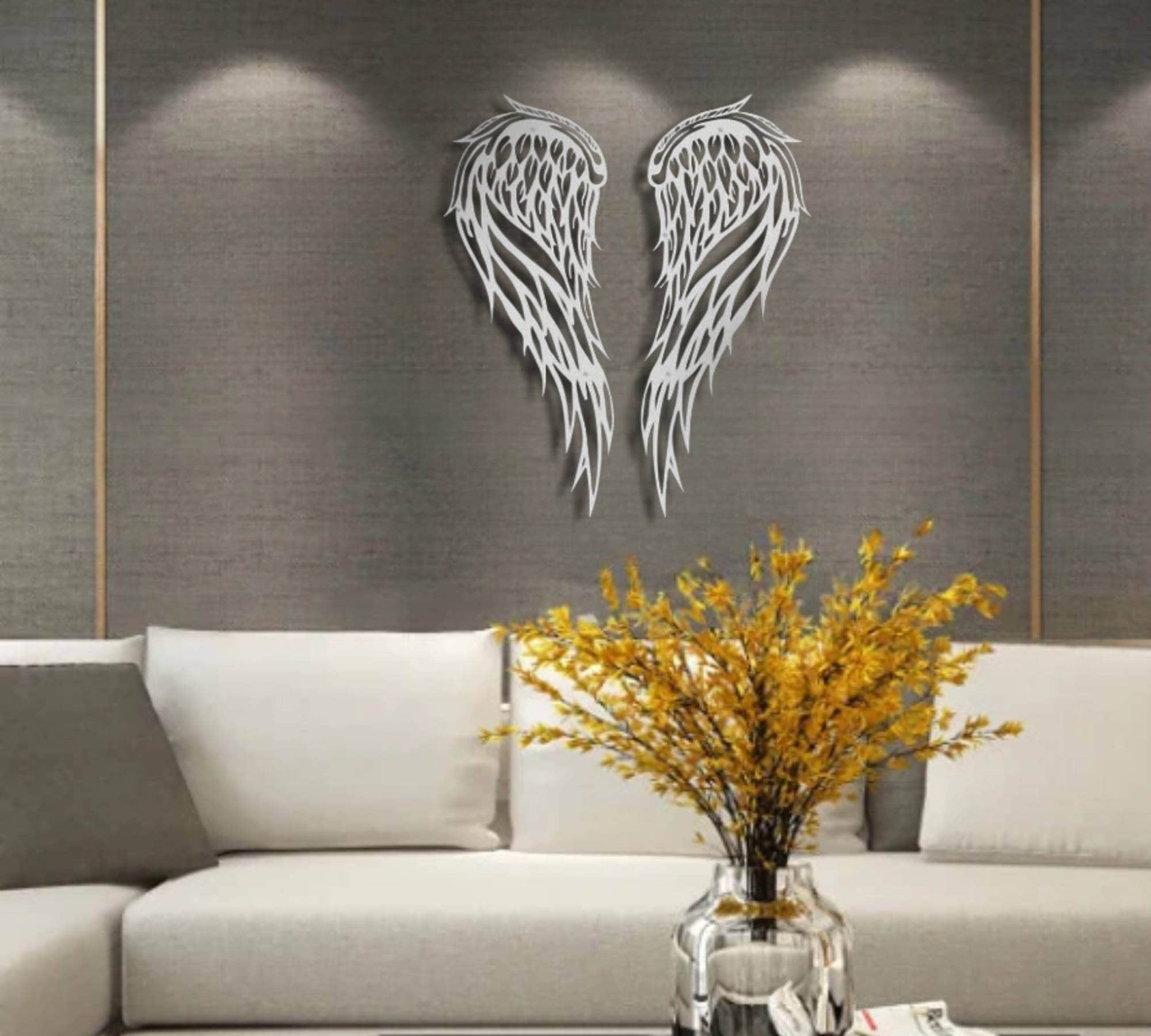 Large Angel Wings Metal Wall Art, Large Angel Wings Wall Hanging, Angel