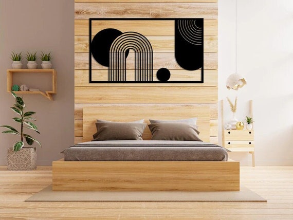 abstract boho metal laser wall hanging, metal bohem decor for wall, 2d wall bohomian wall sculpture,minimalist wall art