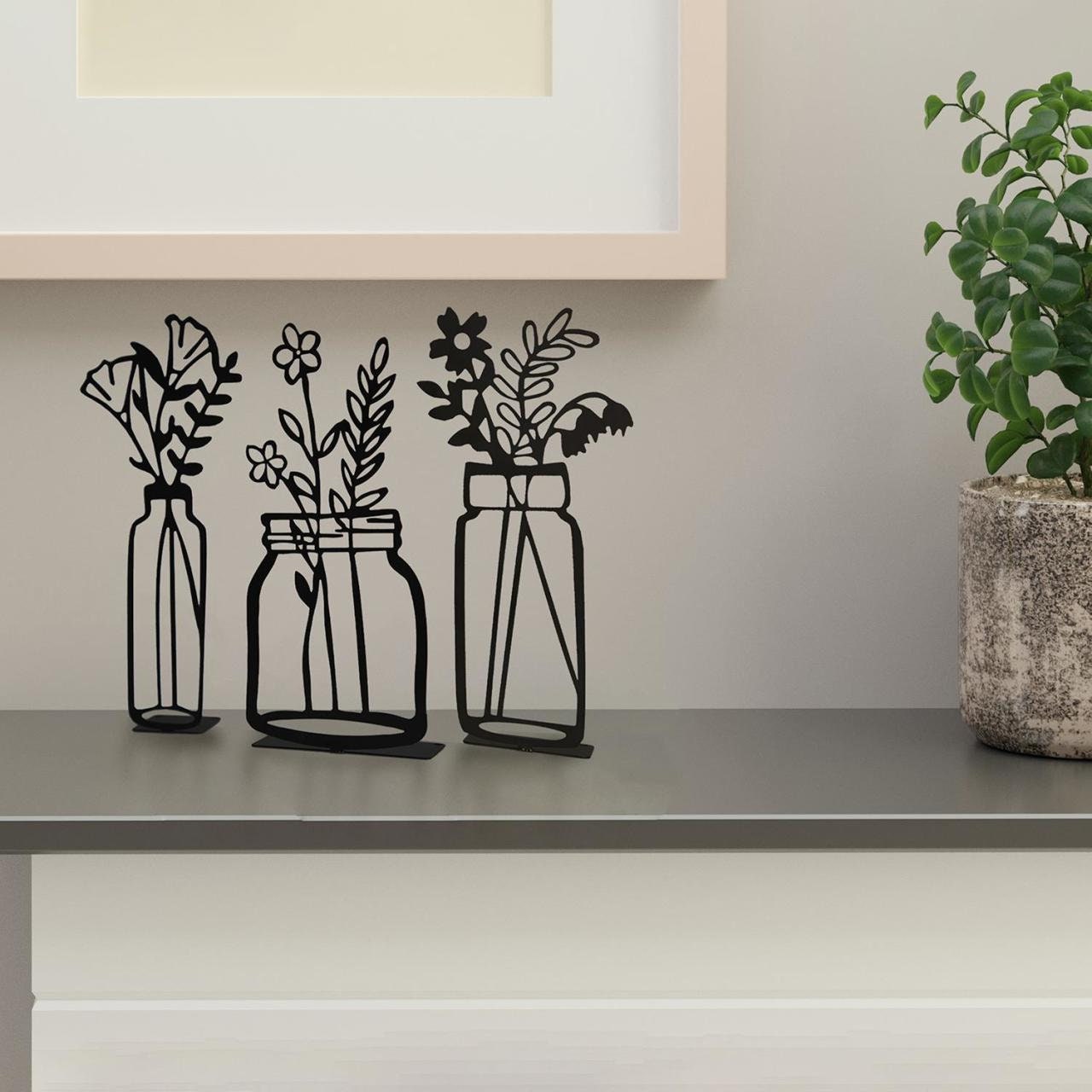 White Frame Art VaseGeometric Vase set of 3 metal Etsy