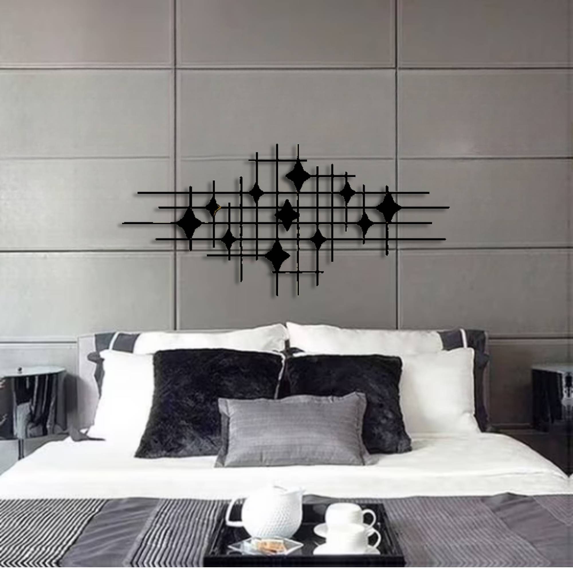 Black Gold Metal Wall Hanging,gold and Black Metal Wall Decor,unique Wall  Decor,stylish Wall Decor,luxury Metal Wall Sculpture 