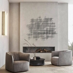 Metal Line Art for Wall,minimalist Metal Black Wall Sign,metal Lines ...