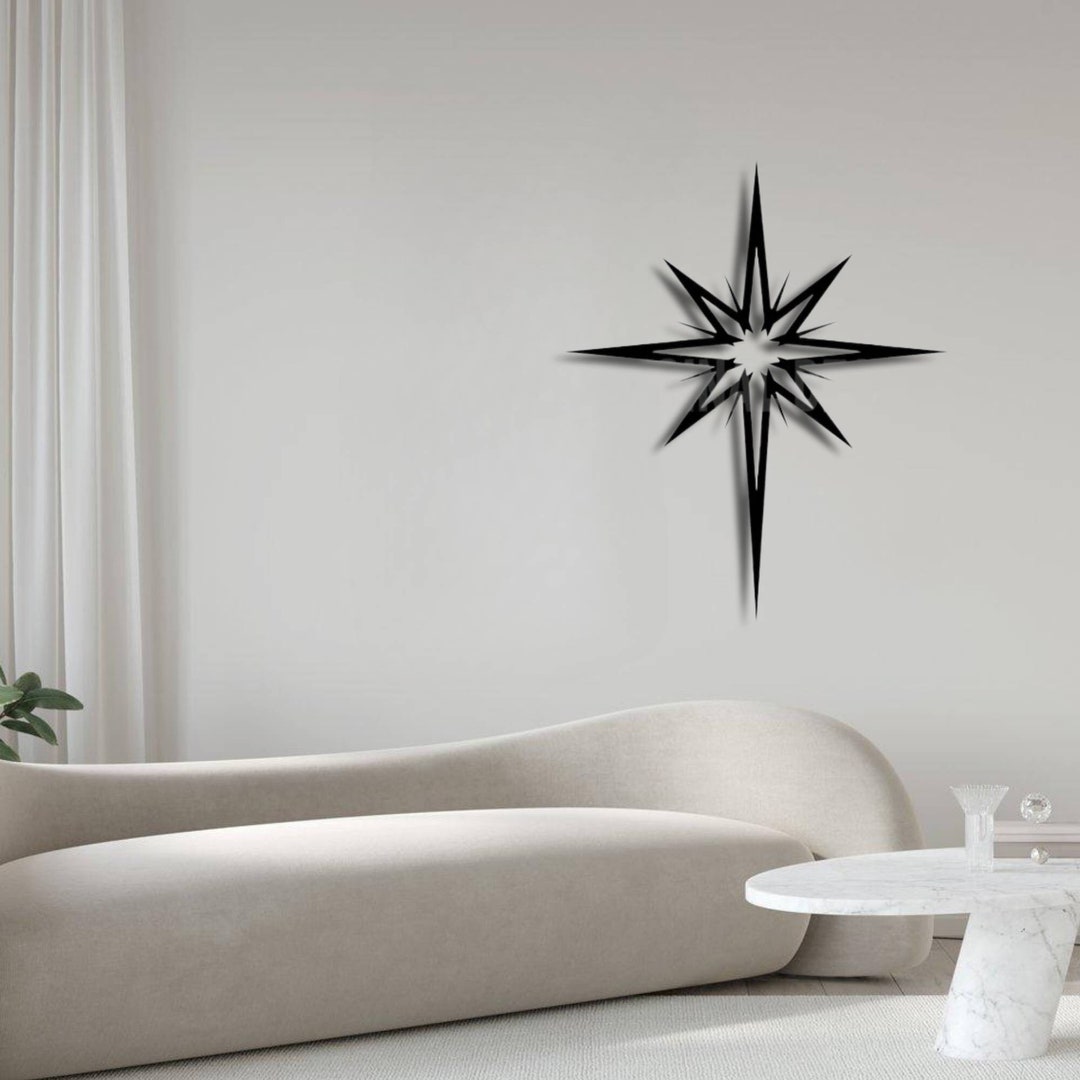 North Star Sign Black Metal Wall Art,north Star Sign Metal Wall Decor