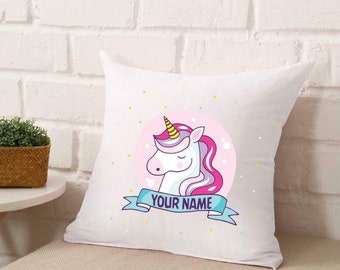Personalized Pillow Case | Personalized Name Unicorn Pillow Cushion Case Cover | Custom Text Birthday Gift | Gift Hub Shop GB
