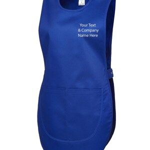 Personalised Embroidered Work Apron – Premium 245 GSM, 2 Front Pockets, Adjustable Straps, Unisex Chef Tabard