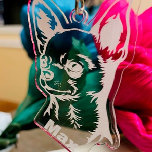 Cool Personalized Chihuahua Keychain - Acrylic Laser Engraved KeyChain - Wonderful gift - Fast Ship -