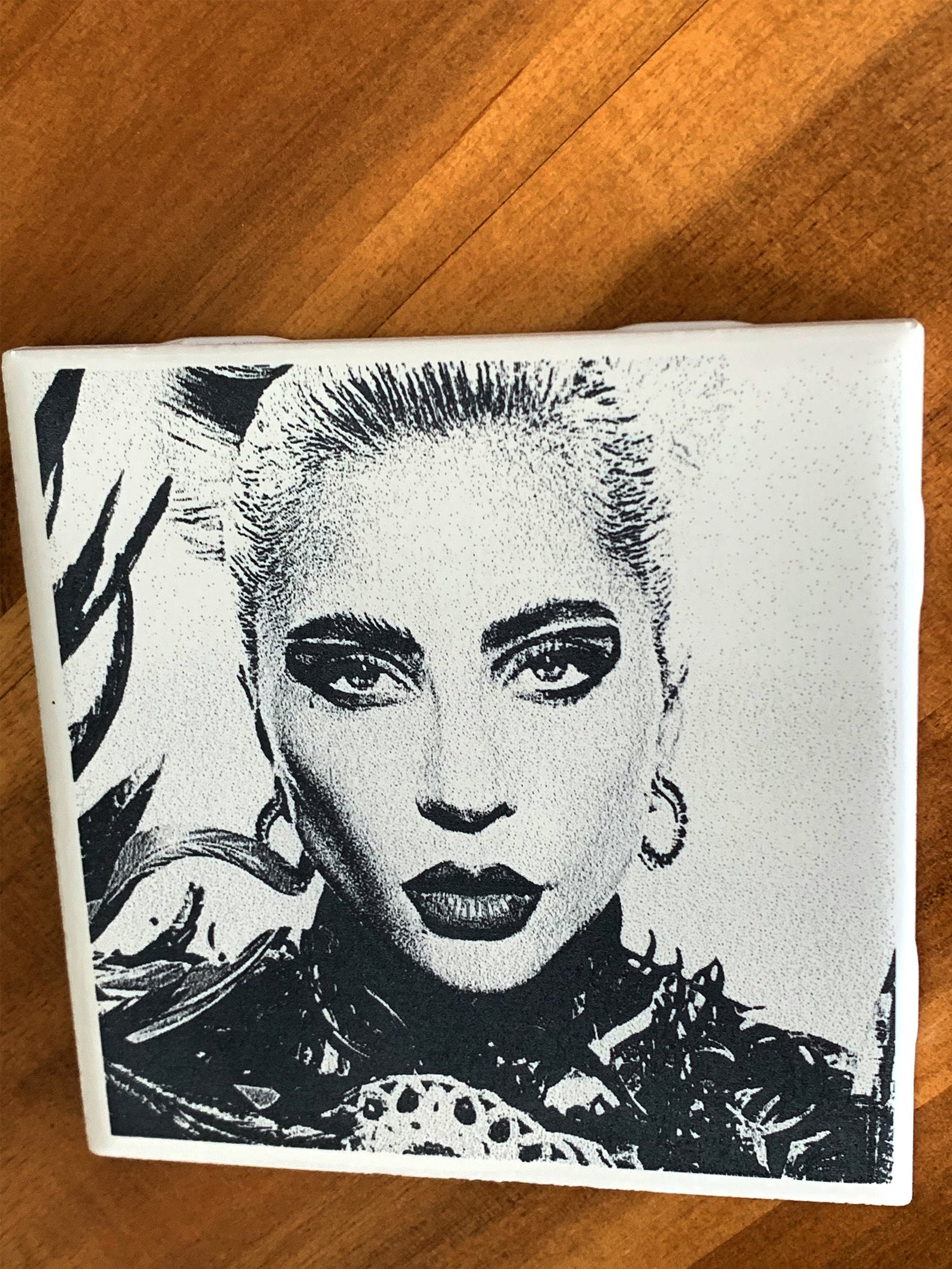 Lady Gaga Laser Etched Ceramic Coaster Lady Gaga Gifts Etsy
