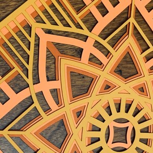 3D Mandala SVG, Flower svg file, Multi Layered Mandala, Paper flower template, dxf, Laser Cut file, Cricut, mandala wall art, commercial use