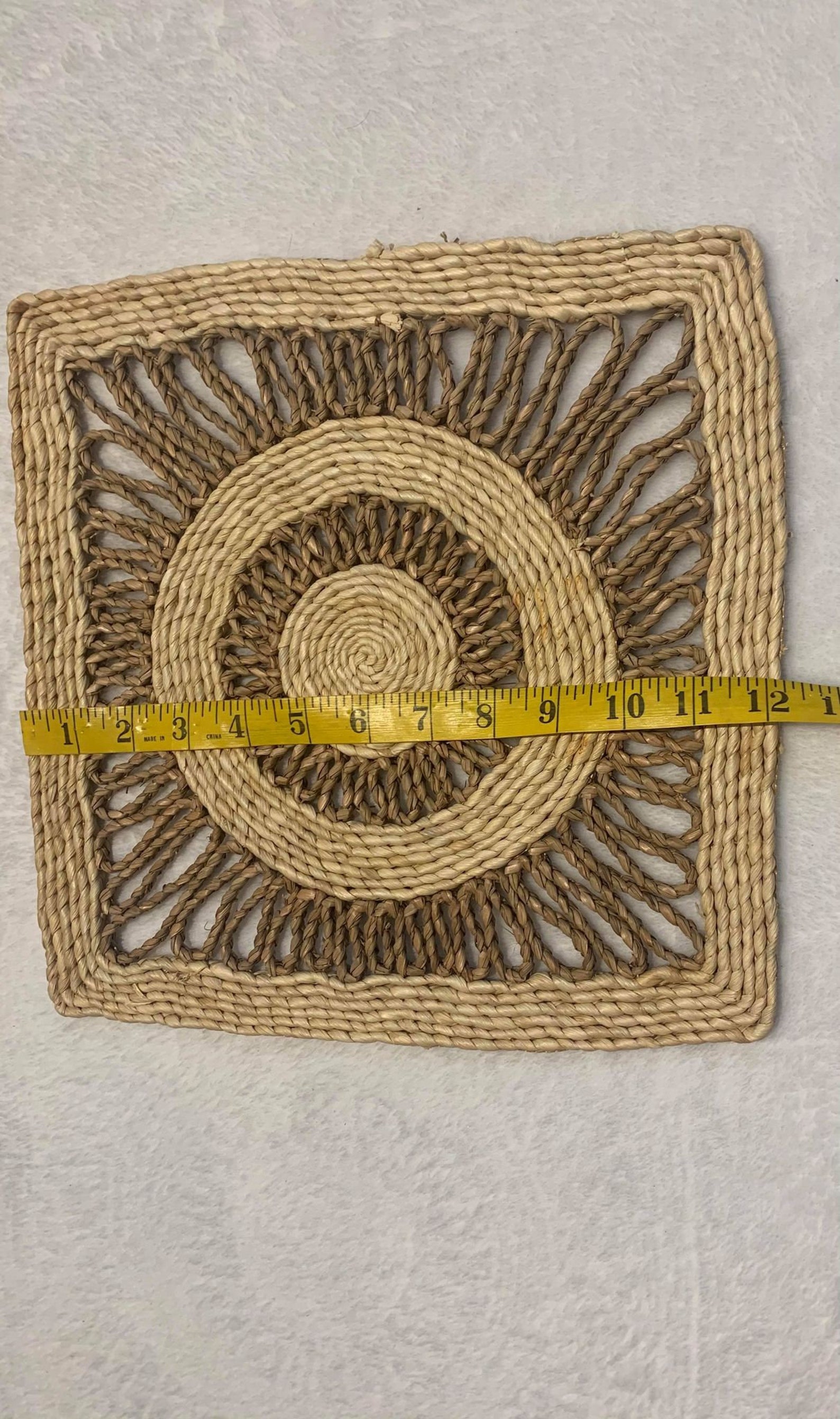 Wicker Placemat Square / Rattan placemat / Vintage Placemat / Etsy
