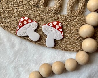 BOHO PILZE • Polymer Clay Ohrringe Leicht • Trendige Clay Ohrringe • Statement Ohrringe • Halloween Ohrringe • Herbst Ohrringe