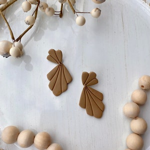 MAGGIE • Polymer Clay Earrings • Trendy Clay Earrings • Statement Clay Earrings • Neutral Clay Earrings • Clay Earring Basics