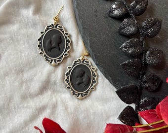 GOTHIC FRAME • Polymer-Ton Ohrringe Leicht • Trendige Ton Ohrringe • Statement Ohrringe • Halloween-Ton Ohrringe