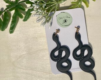 TWISTED SERPENT • Polymer Clay Earrings • Trendy Clay Earrings • Statement Clay Earrings • Snake Clay Earrings