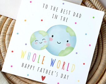 Fathers Day To The Moon & Back Card | Personalised Card | Best Dad
