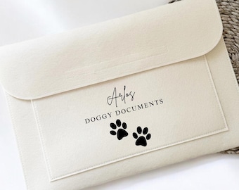 Personalised Doggy Notes folder - Personalised New puppy - New Dog - Puppy - Document Folder - Cream Folder