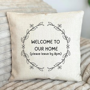 Personalised Cushion - Personalized Pillow - welcome pillow - New home - Moving home gift - special gift - Humour pillow - Living room decor