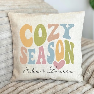 Personalised Cushion - Personalized Pillow - Couples Cushion - Cozy Decor - Cozy Season -  Gift - Christmas - Anniversary - Wedding - Winter