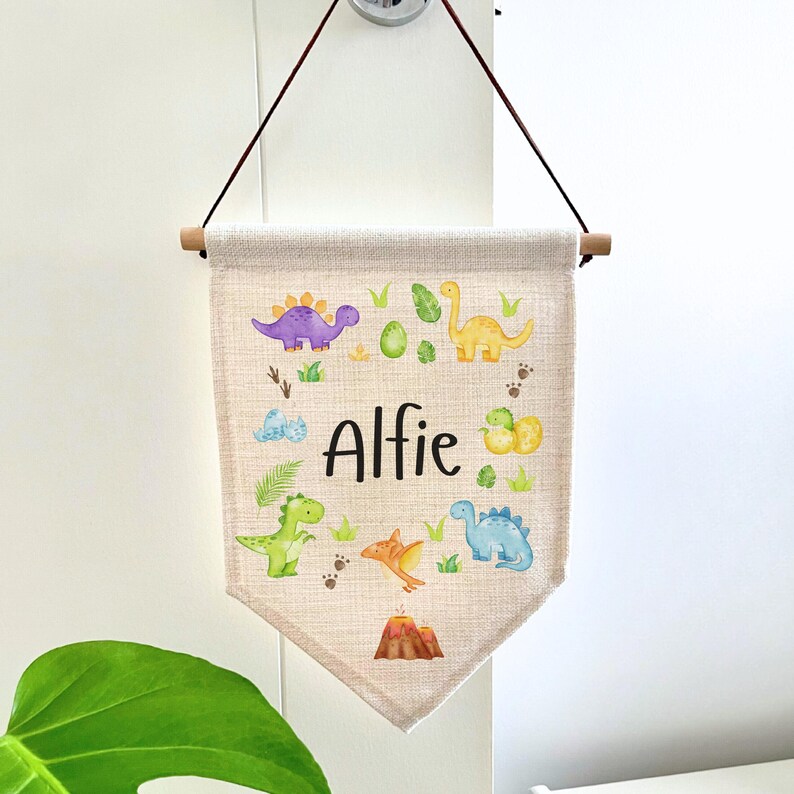 Nursery Dinosaur Name Sign - Name Plaque - Nursery Decor - Dino Decor ...