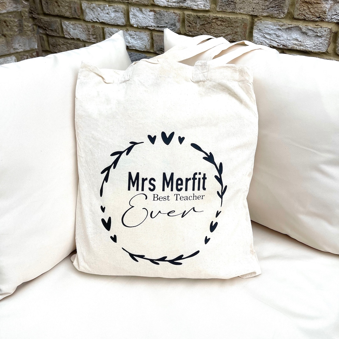 Best Teacher Ever Tote Bag - Canvas Bag - Teacher Gift - Teacher ...