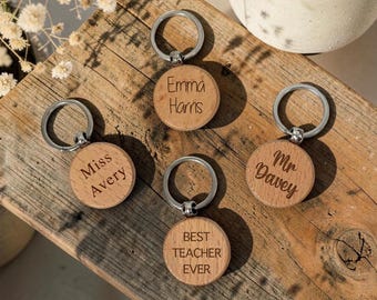 Personalised Teacher Name Keyring - New Teacher - End of year gift - End of term - Best teacher
