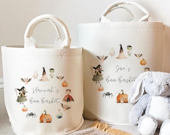 Personalised Halloween Boo Basket Toy Tub Laundry Basket Toy Box - Unisex Storage - Halloween storage - autumn decor - Halloween decor