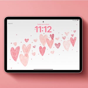 Heart print digital wallpaper art - Valentine’s Day - iPad wallpaper - Laptop wallpaper - love theme - Electronic wallpaper - Galentines