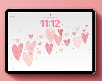 Carta da parati digitale con stampa a cuore - San Valentino - Sfondo per iPad - Sfondo per laptop - Tema d'amore - Sfondo elettronico - Galentines