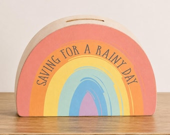 Personalised Engraved Rainbow Money Box for Children – Rainbow Piggy Bank for Kids