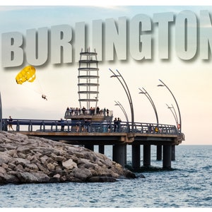 Vues estivales à la jetée de la rue Brant, Burlington Ontario Canada - Carte postale canadienne - Individuel ou par lot de 5