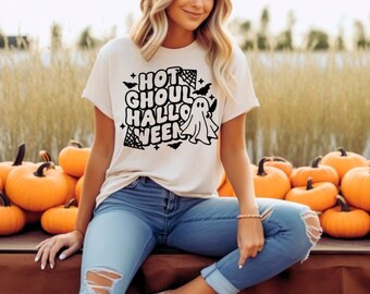 Hot Ghoul Halloween - Mom Halloween Shirt- Ghost Halloween Shirt- Spooky Season Shirt- Ghost Vibes- Spooky Vibes Shirt