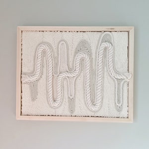 Fiber Art Wall Hanging, Handmade, Natural Cotton Rope