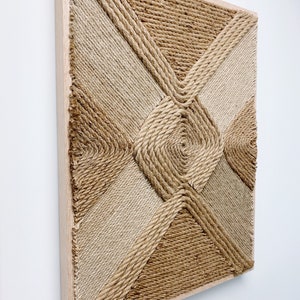 Fiber Art Wall Hanging, Handmade, Natural Jute Rope image 3