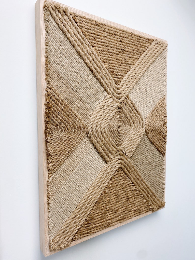 Fiber Art Wall Hanging, Handmade, Natural Jute Rope image 3