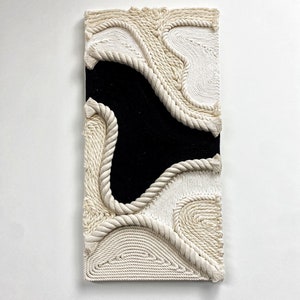 Fiber Art Wall Hanging, Handmade, Natural Cotton Rope image 6