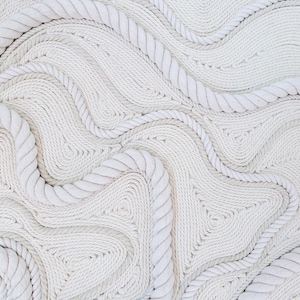 Fiber Art Wall Hanging, Handmade, Natural Cotton Rope