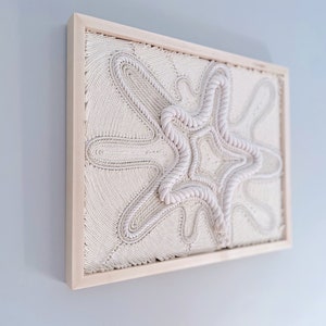 Fiber Art Wall Hanging, Handmade, Natural Cotton Rope