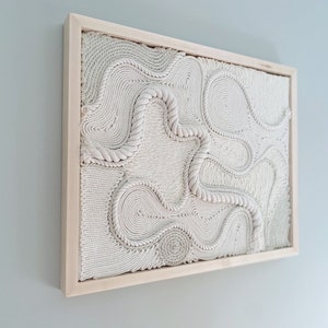 Fiber Art Wall Hanging, Handmade, Natural Cotton Rope