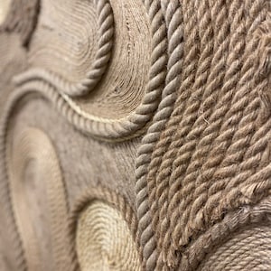 Fiber Art Wall Hanging, Contemporary Art for Modern Home Statement Piece, Handmade, Natural Jute and Sisal Rope