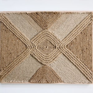 Fiber Art Wall Hanging, Handmade, Natural Jute Rope image 4