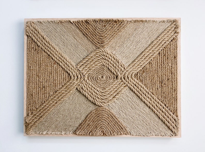 Fiber Art Wall Hanging, Handmade, Natural Jute Rope image 4