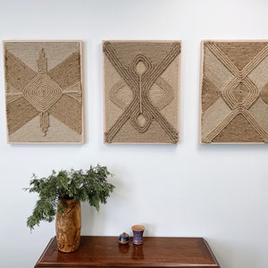 Fiber Art Wall Hanging, Handmade, Natural Jute Rope image 5