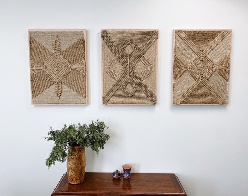 Fiber Art Wall Hanging, Handmade, Natural Jute Rope image 5
