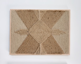 Fiber Art Wall Hanging, Handmade, Natural Jute Rope