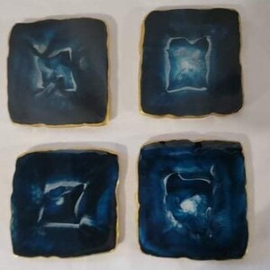 Resin coaster, set of 2 sturdy irregular shape coaster