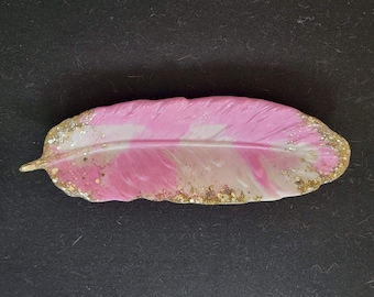 Feather resin tricked dish, jewelry dish, candy dish