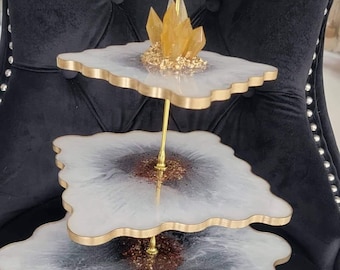3 tier cake stand, candy dish, cupcake stand,with sturdy hardware