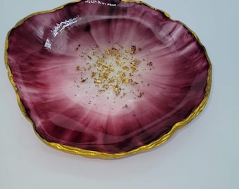 Accent dish, resin trinket dish, jewelry dish, 8 inch custom made round accent dish