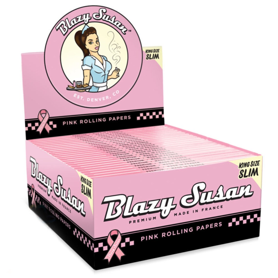 Blazy Susan Pink Rolling Papers King Size Slim Vegan Etsy