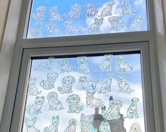 Pegatinas atrapasoles de perros, creadores de arcoíris de mascotas