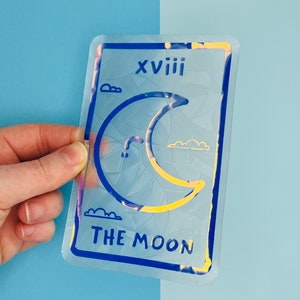 The Moon Tarot Card Suncatcher // Window Decal, Suncatcher Sticker, Rainbow Maker, Window Sticker, Suncatcher Sticker, Window Art